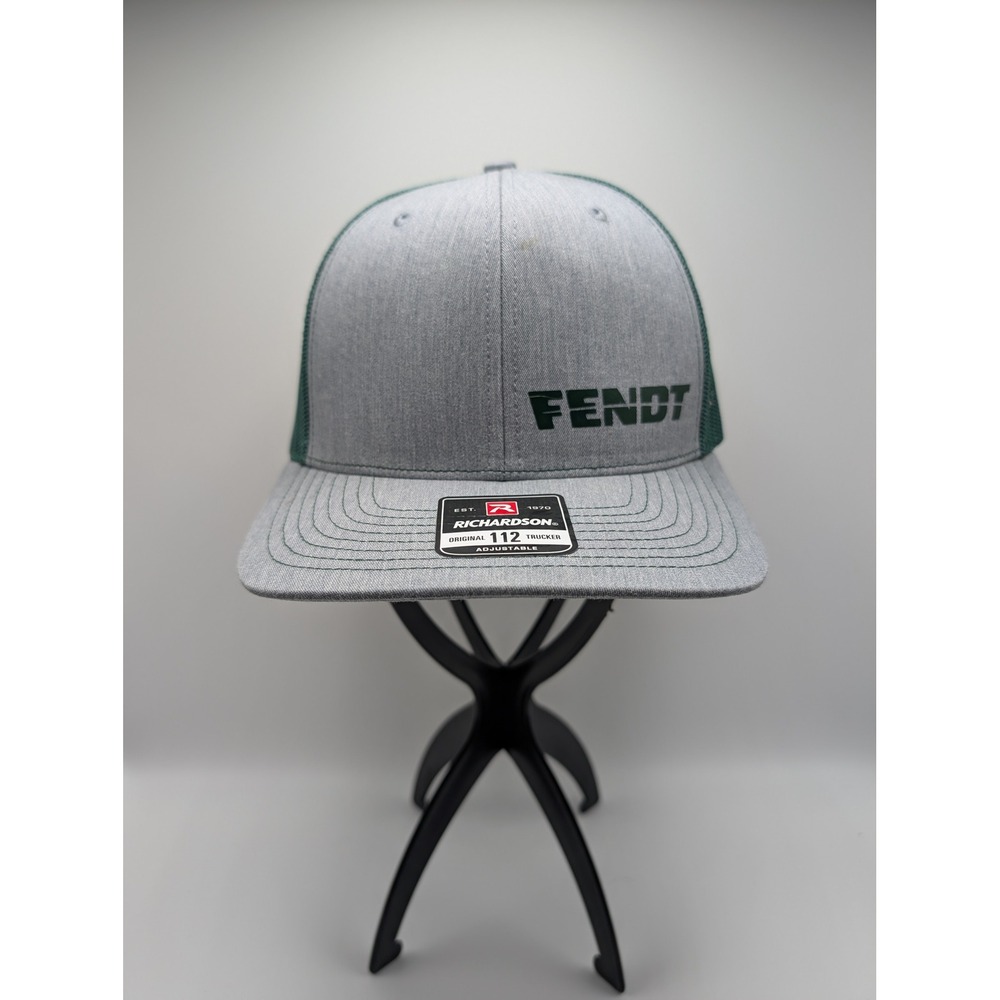 Richardson 112 Fendt Trucker Hat Gray Green Mesh Snapback Cap Adjustable Mens